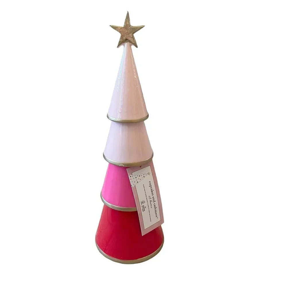 CUPCAKES AND CASHMERE Pink Christmas Tree with Gold Star 2024 NEW